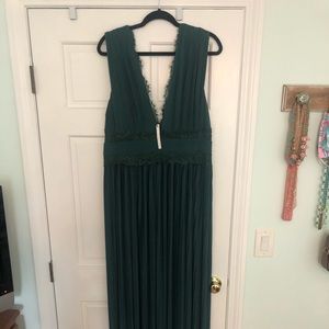 ASOS DESIGN premium lace insert pleated maxi dress